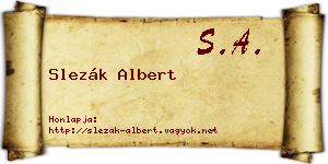 Slezák Albert névjegykártya