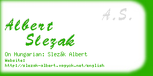 albert slezak business card